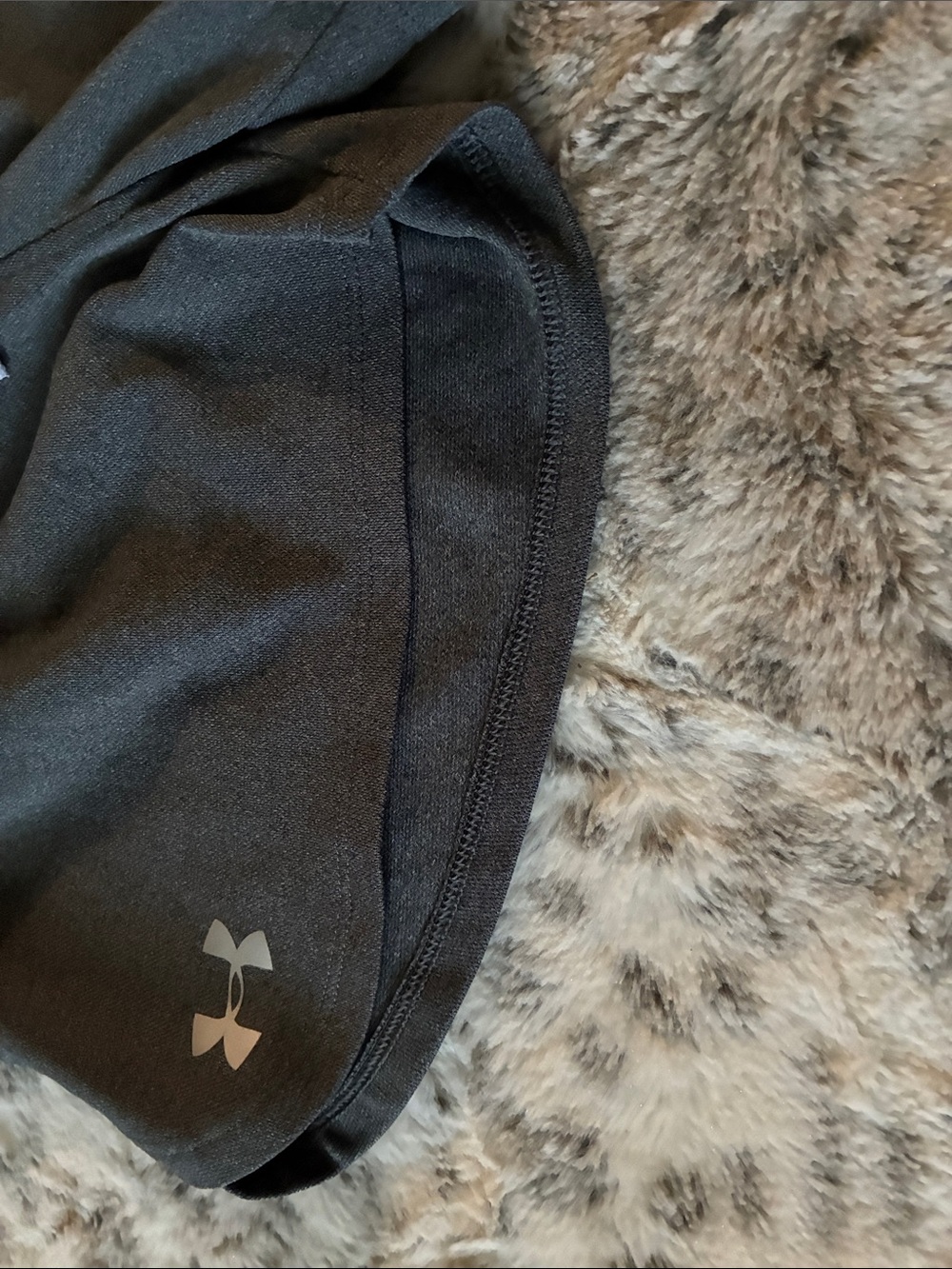 Under Armour Women's Dark Gray Athletic Shorts with Logo Waistband - Picture 6 of 11